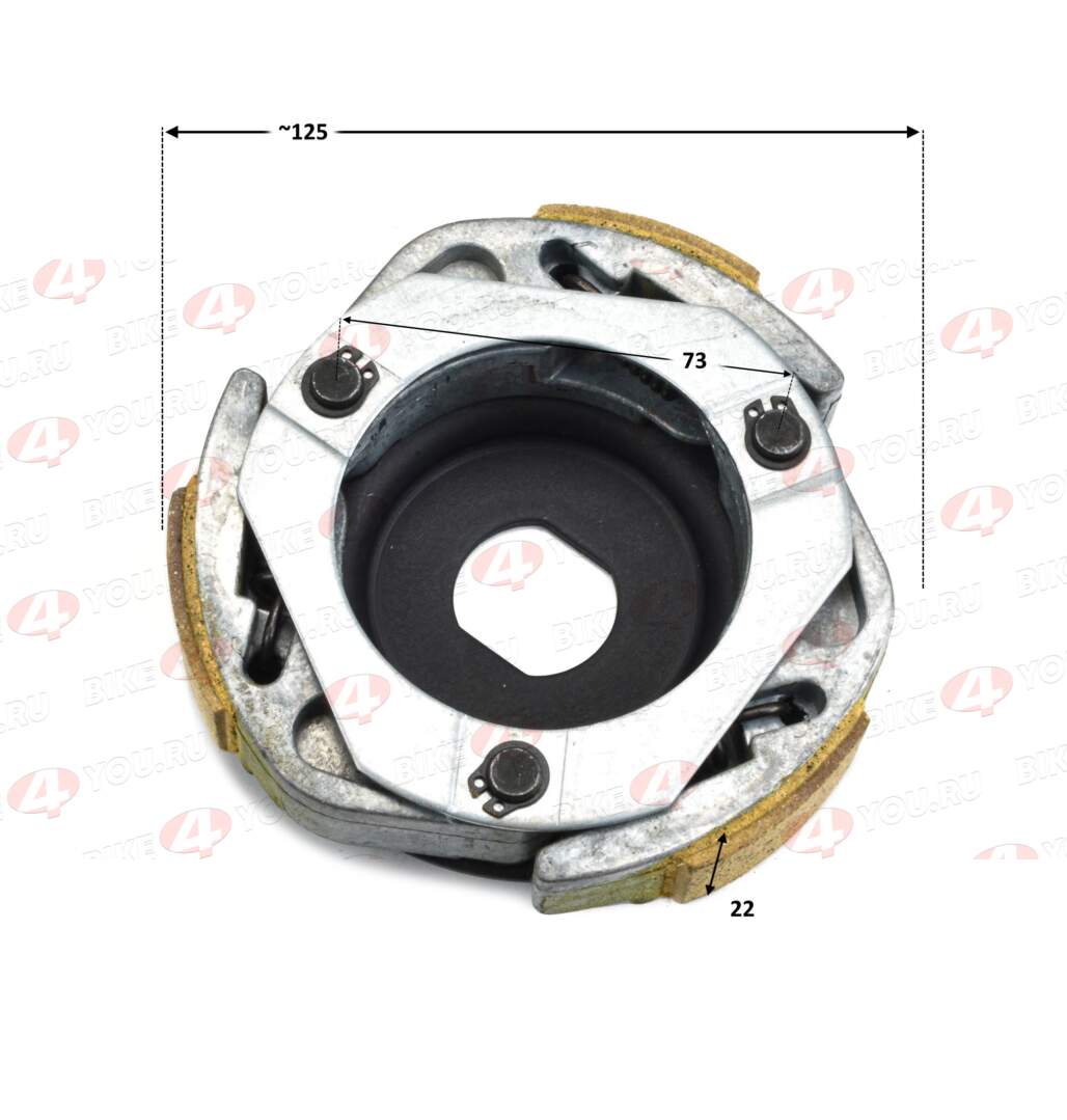 Центробежные колодки сцепл. в сб 161QMK-B2 200см3 с реверсом X-tech